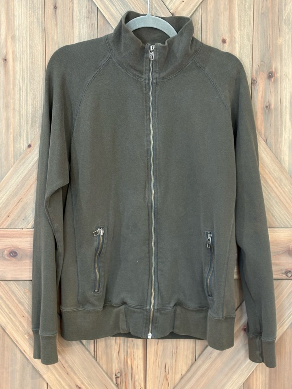 GAP Cotton Full Zip Mock Neck Cardigan Sweater